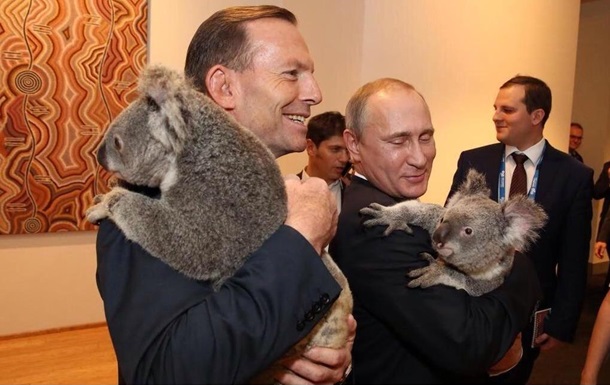 Путин и Эббот сфотографировались с коалами
