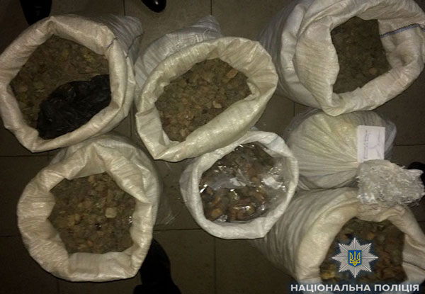 В Ровно полиция изъяла почти 140 кг янтаря