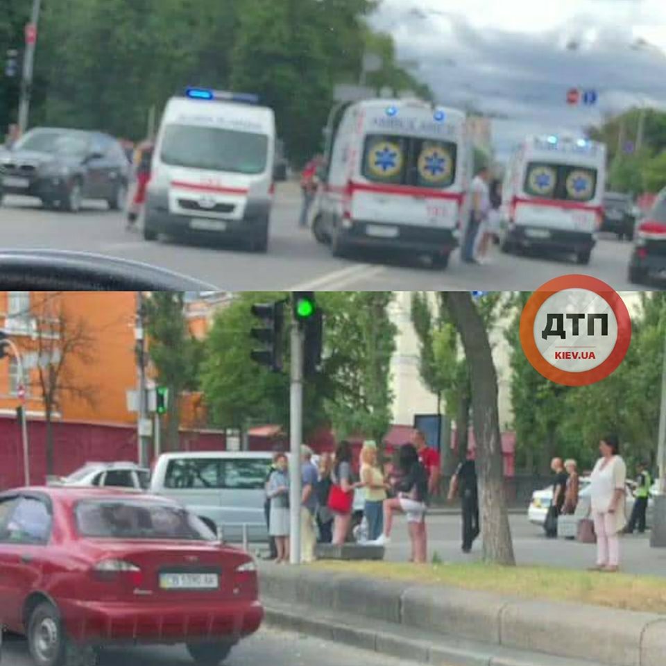Было много скорых: в центре Киева произошло серьезное ДТП (фото, видео)