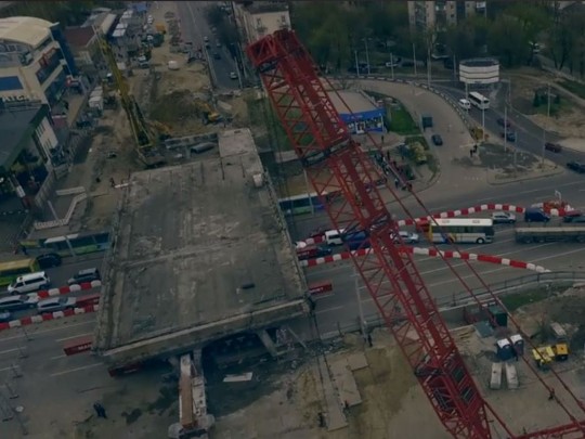 Реконструкция Шулявского путепровода: в сети показали впечатляющее видео, снятое с дронов