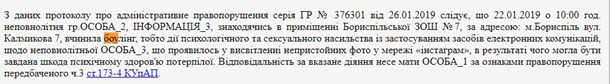 Суд Борисполя оконфузился с названием буллинг