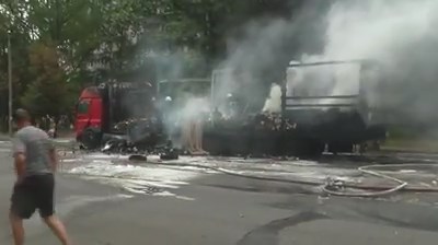 В центре Запорожья взорвался грузовик: фото и видео