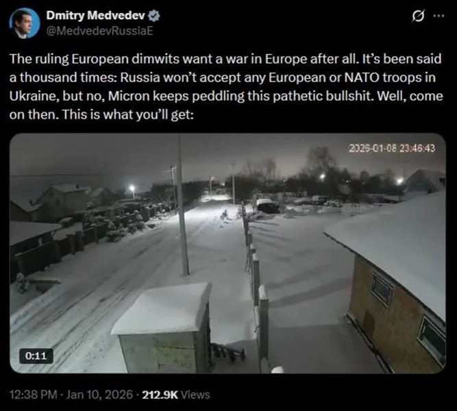 Медведєв опублікував відео удару &laquo;Орєшніком&raquo; і&nbsp;пригрозив Макрону